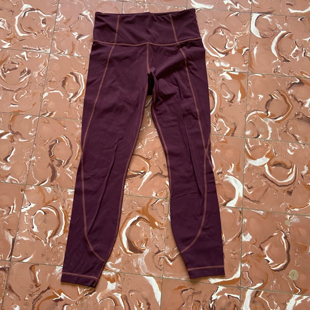 Maroon Athleta Leggings 7/8 Salutation